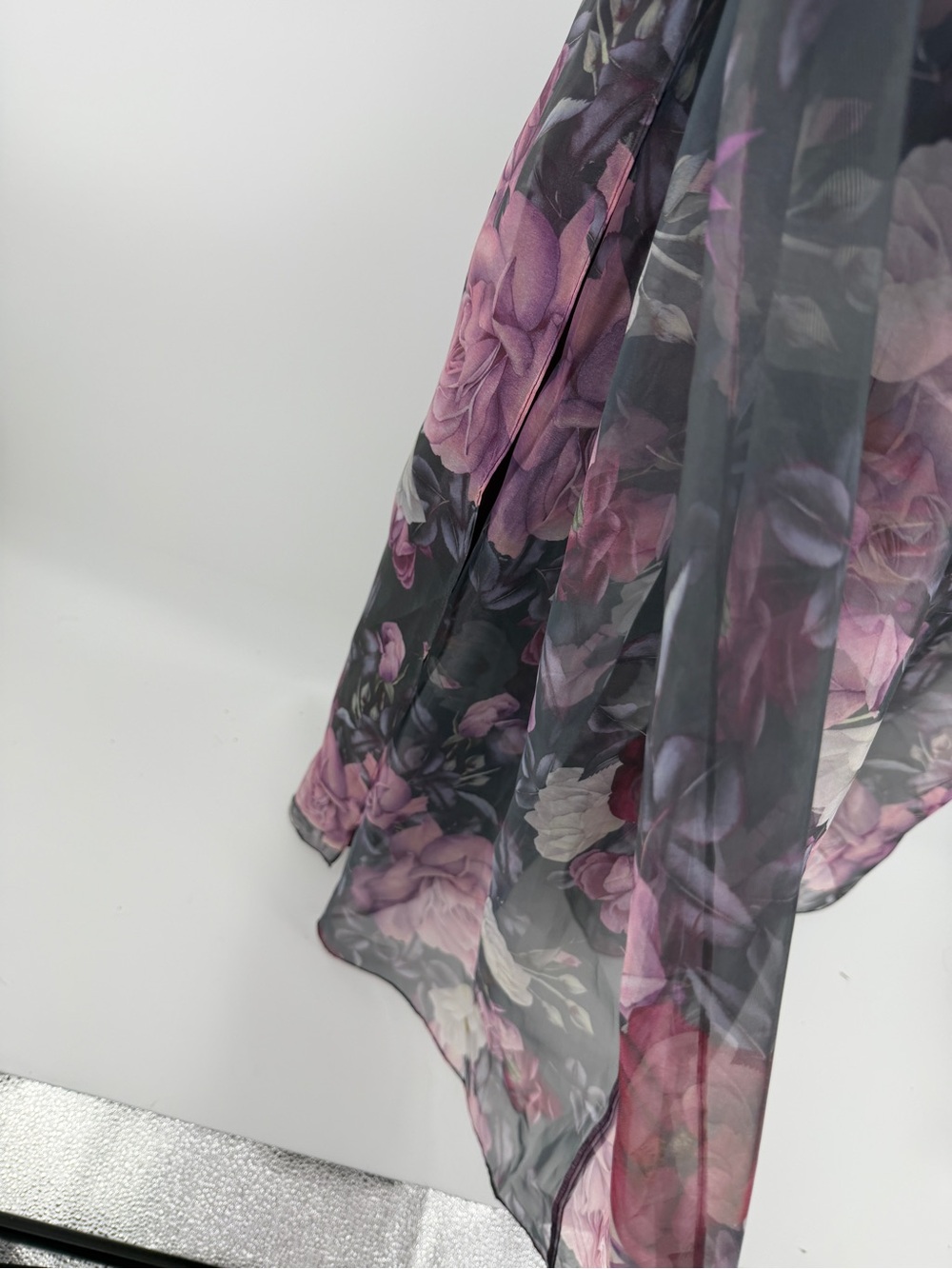 Lulu's Romantic Whimsigoth FairycoreBlack Strapless Floral MaxiDress w/Roses SzM - Picture 7 of 11
